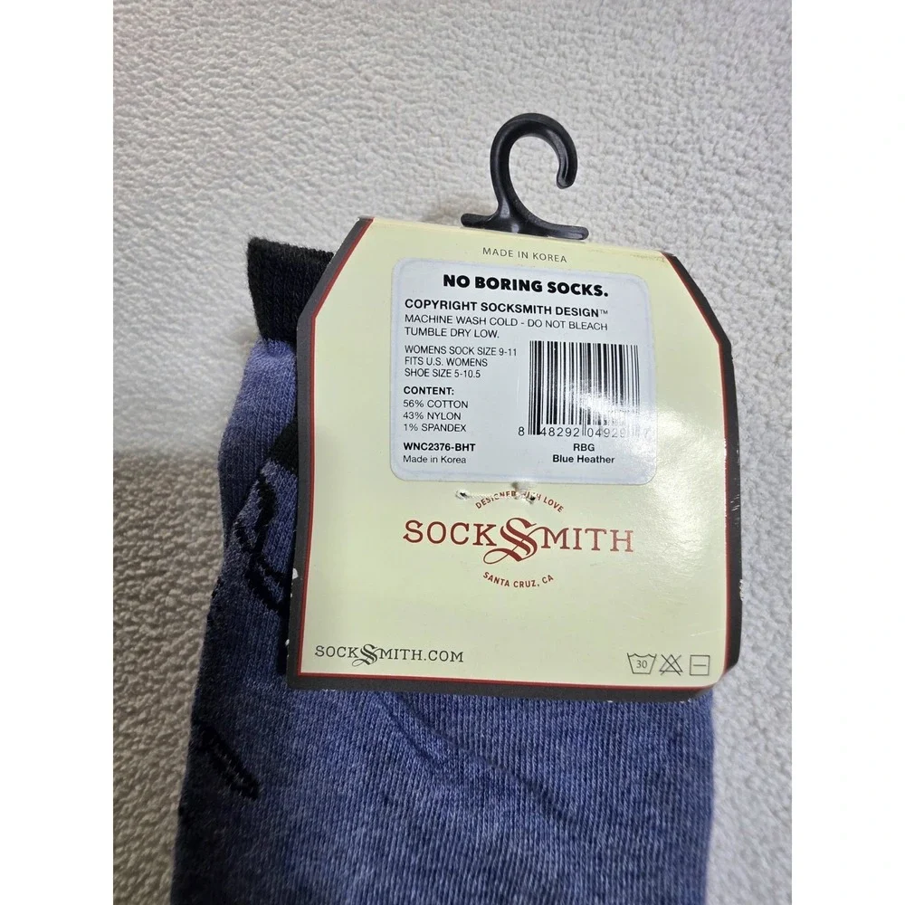 NEW Sock Smith Graphic Cotton Crew Socks One Size Women Blue Ruth Bader Ginsburg